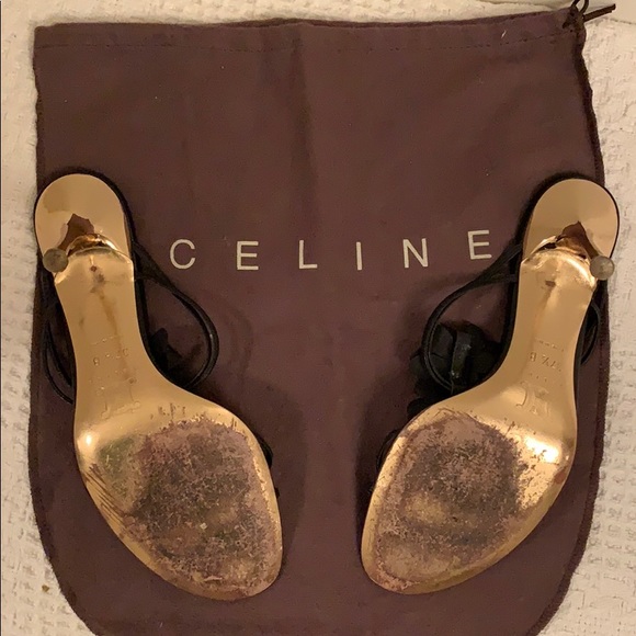 Celine Strappy Sandal with Gold Heel - Picture 4 of 5